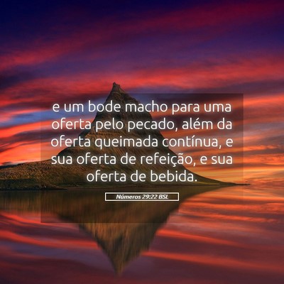 Picture 05 - Números 29:22 BSL - e um bode macho para uma oferta pelo pecado, - Bible Verse Picture