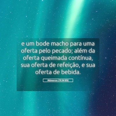 Picture 05 - Números 29:34 BSL - e um bode macho para uma oferta pelo pecado; - Bible Verse Picture