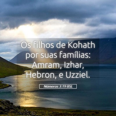 Picture 05 - Números 3:19 BSL - Os filhos de Kohath por suas famílias: Amram, - Bible Verse Picture