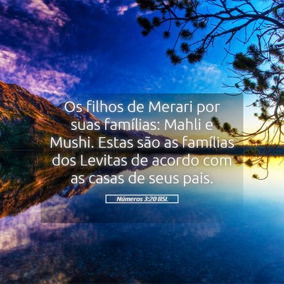 Picture 05 - Números 3:20 BSL - Os filhos de Merari por suas famílias: Mahli e - Bible Verse Picture