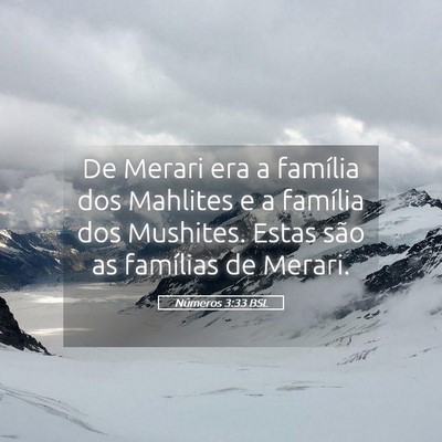 Picture 05 - Números 3:33 BSL - De Merari era a família dos Mahlites e a - Bible Verse Picture