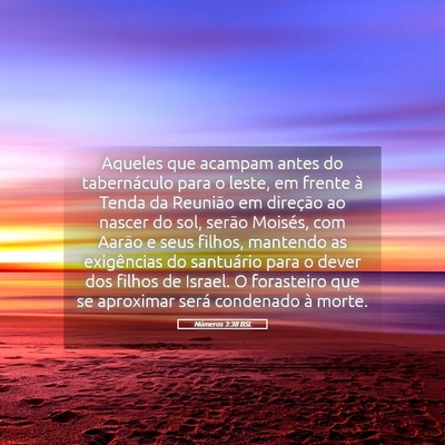 Picture 05 - Números 3:38 BSL - Aqueles que acampam antes do tabernáculo para o - Bible Verse Picture