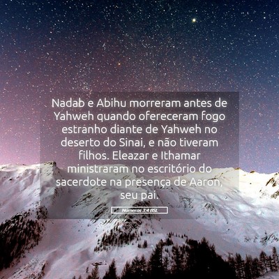 Picture 05 - Números 3:4 BSL - Nadab e Abihu morreram antes de Yahweh quando - Bible Verse Picture