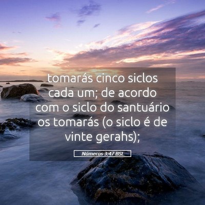 Picture 05 - Números 3:47 BSL - tomarás cinco siclos cada um; de acordo com o - Bible Verse Picture