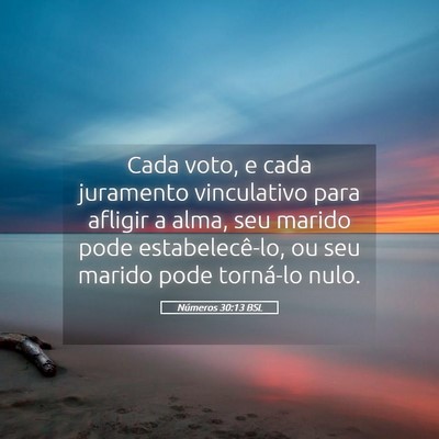 Picture 05 - Números 30:13 BSL - Cada voto, e cada juramento vinculativo para - Bible Verse Picture