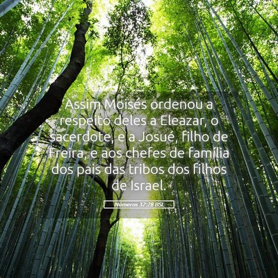 Picture 05 - Números 32:28 BSL - Assim Moisés ordenou a respeito deles a Eleazar, - Bible Verse Picture