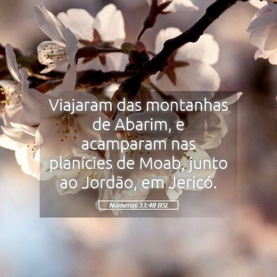 Picture 05 - Números 33:48 BSL - Viajaram das montanhas de Abarim, e acamparam nas - Bible Verse Picture