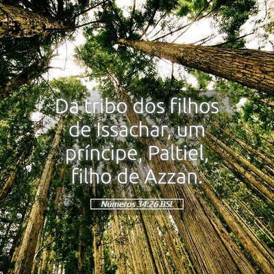 Picture 05 - Números 34:26 BSL - Da tribo dos filhos de Issachar, um príncipe, - Bible Verse Picture