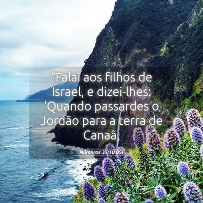 Picture 05 - Números 35:10 BSL - “Falai aos filhos de Israel, e dizei-lhes: - Bible Verse Picture