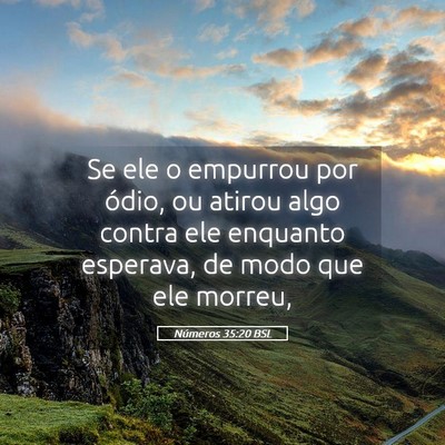 Picture 05 - Números 35:20 BSL - Se ele o empurrou por ódio, ou atirou algo - Bible Verse Picture