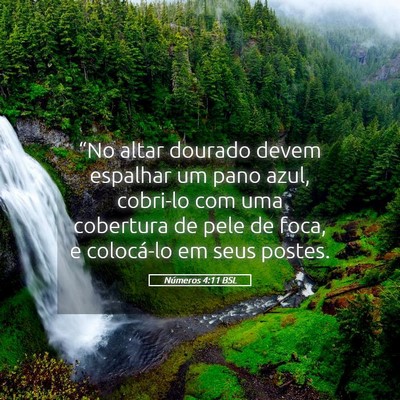 Picture 05 - Números 4:11 BSL - “No altar dourado devem espalhar um pano azul, - Bible Verse Picture