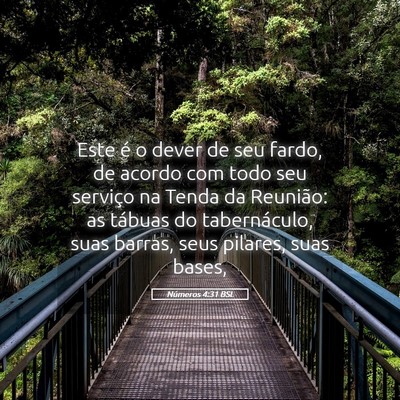 Picture 05 - Números 4:31 BSL - Este é o dever de seu fardo, de acordo com todo - Bible Verse Picture