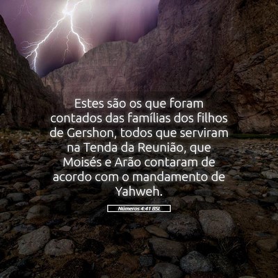 Picture 05 - Números 4:41 BSL - Estes são os que foram contados das famílias - Bible Verse Picture