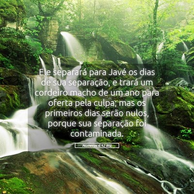 Picture 05 - Números 6:12 BSL - Ele separará para Javé os dias de sua - Bible Verse Picture