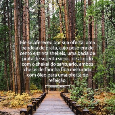 Picture 05 - Números 7:19 BSL - Ele se ofereceu por sua oferta: uma bandeja de - Bible Verse Picture