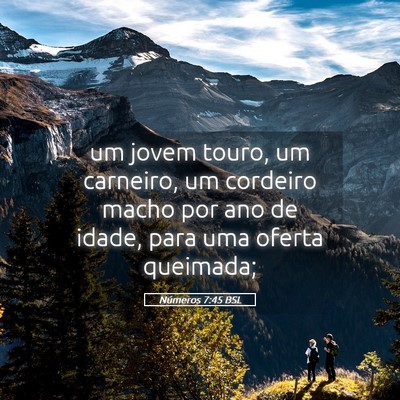 Picture 05 - Números 7:45 BSL - um jovem touro, um carneiro, um cordeiro macho - Bible Verse Picture