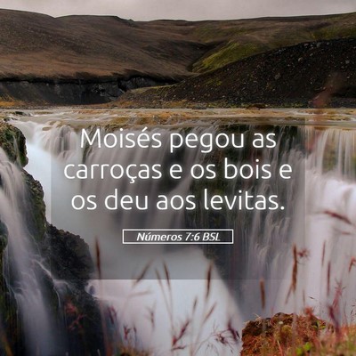 Picture 05 - Números 7:6 BSL - Moisés pegou as carroças e os bois e os deu aos - Bible Verse Picture
