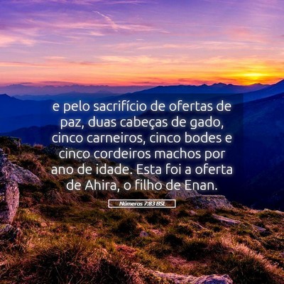 Picture 05 - Números 7:83 BSL - e pelo sacrifício de ofertas de paz, duas - Bible Verse Picture