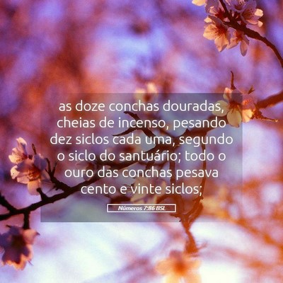 Picture 05 - Números 7:86 BSL - as doze conchas douradas, cheias de incenso, - Bible Verse Picture