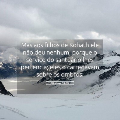 Picture 05 - Números 7:9 BSL - Mas aos filhos de Kohath ele não deu nenhum, - Bible Verse Picture