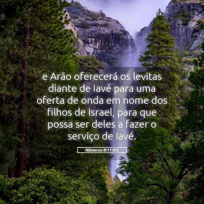 Picture 05 - Números 8:11 BSL - e Arão oferecerá os levitas diante de Iavé - Bible Verse Picture