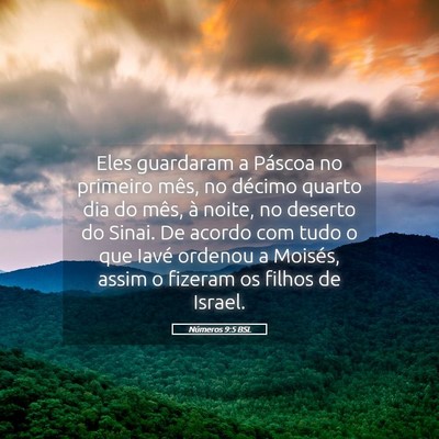 Picture 05 - Números 9:5 BSL - Eles guardaram a Páscoa no primeiro mês, no - Bible Verse Picture
