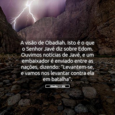 Picture 05 - Obadias 1:1 BSL - A visão de Obadiah. Isto é o que o Senhor Javé - Bible Verse Picture