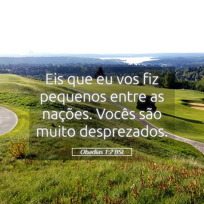 Picture 05 - Obadias 1:2 BSL - Eis que eu vos fiz pequenos entre as nações. - Bible Verse Picture