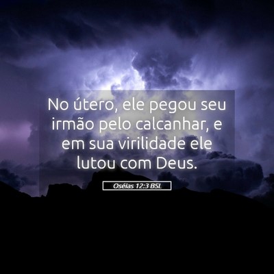 Picture 05 - Oséias 12:3 BSL - No útero, ele pegou seu irmão pelo calcanhar, e - Bible Verse Picture