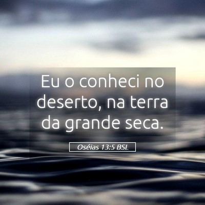 Picture 05 - Oséias 13:5 BSL - Eu o conheci no deserto, na terra da grande - Bible Verse Picture