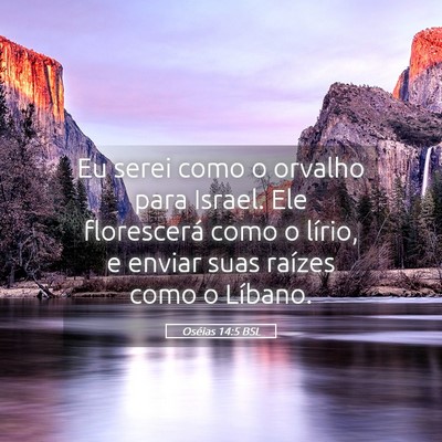 Picture 05 - Oséias 14:5 BSL - Eu serei como o orvalho para Israel. Ele - Bible Verse Picture