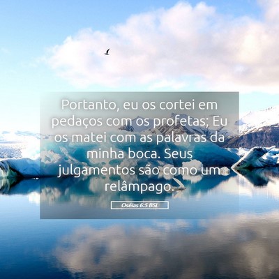 Picture 05 - Oséias 6:5 BSL - Portanto, eu os cortei em pedaços com os - Bible Verse Picture