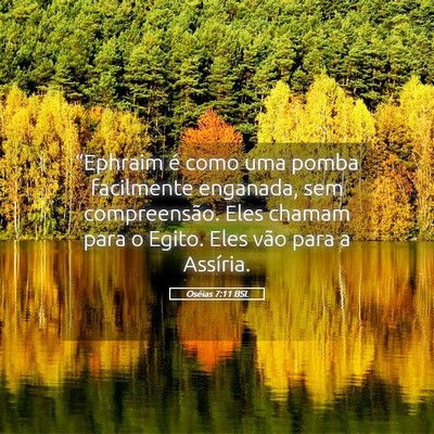 Picture 05 - Oséias 7:11 BSL - “Ephraim é como uma pomba facilmente enganada, - Bible Verse Picture