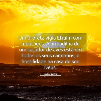 Picture 05 - Oséias 9:8 BSL - Um profeta vigia Efraim com meu Deus. A armadilha - Bible Verse Picture