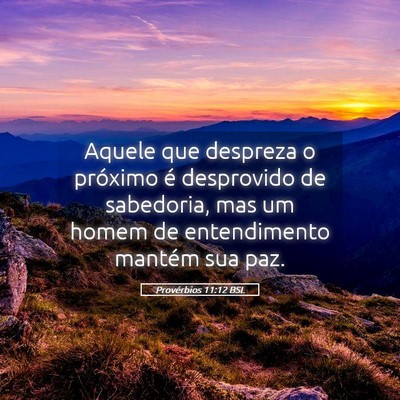 Picture 05 - Provérbios 11:12 BSL - Aquele que despreza o próximo é desprovido de - Bible Verse Picture