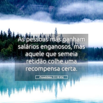 Picture 05 - Provérbios 11:18 BSL - As pessoas más ganham salários enganosos, mas - Bible Verse Picture