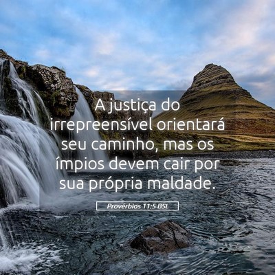 Picture 05 - Provérbios 11:5 BSL - A justiça do irrepreensível orientará seu - Bible Verse Picture