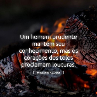 Picture 05 - Provérbios 12:23 BSL - Um homem prudente mantém seu conhecimento, mas - Bible Verse Picture