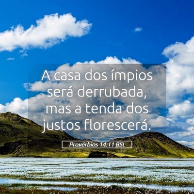 Picture 05 - Provérbios 14:11 BSL - A casa dos ímpios será derrubada, mas a tenda - Bible Verse Picture