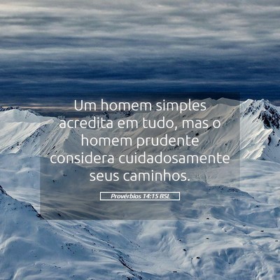 Picture 05 - Provérbios 14:15 BSL - Um homem simples acredita em tudo, mas o homem - Bible Verse Picture