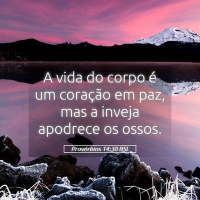 Picture 05 - Provérbios 14:30 BSL - A vida do corpo é um coração em paz, mas a - Bible Verse Picture