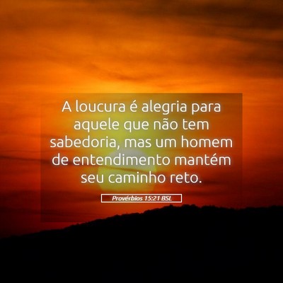 Picture 05 - Provérbios 15:21 BSL - A loucura é alegria para aquele que não tem - Bible Verse Picture