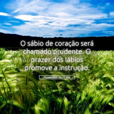 Picture 05 - Provérbios 16:21 BSL - O sábio de coração será chamado prudente. O - Bible Verse Picture