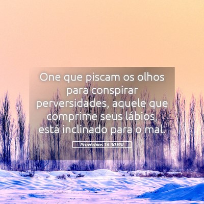 Picture 05 - Provérbios 16:30 BSL - One que piscam os olhos para conspirar - Bible Verse Picture