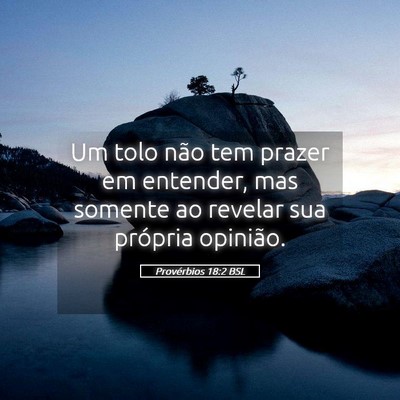 Picture 05 - Provérbios 18:2 BSL - Um tolo não tem prazer em entender, mas somente - Bible Verse Picture