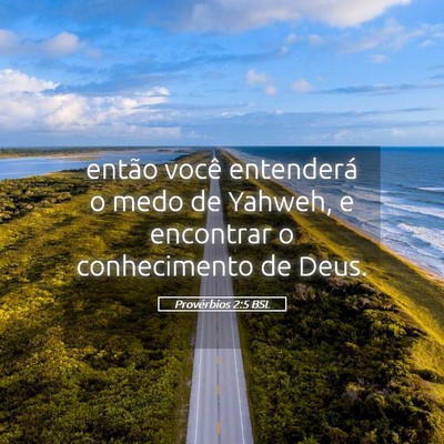 Picture 05 - Provérbios 2:5 BSL - então você entenderá o medo de Yahweh, e - Bible Verse Picture