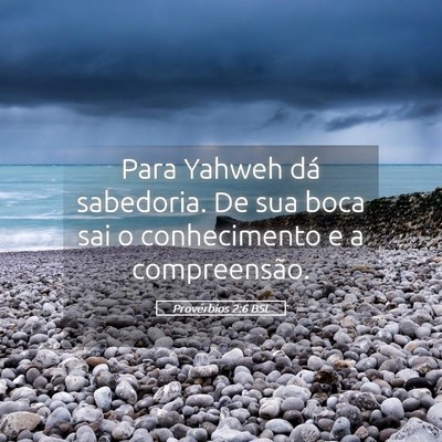 Picture 05 - Provérbios 2:6 BSL - Para Yahweh dá sabedoria. De sua boca sai o - Bible Verse Picture