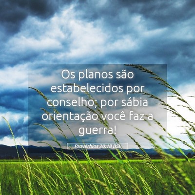 Picture 05 - Provérbios 20:18 BSL - Os planos são estabelecidos por conselho; por - Bible Verse Picture