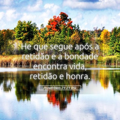 Picture 05 - Provérbios 21:21 BSL - He que segue após a retidão e a bondade - Bible Verse Picture
