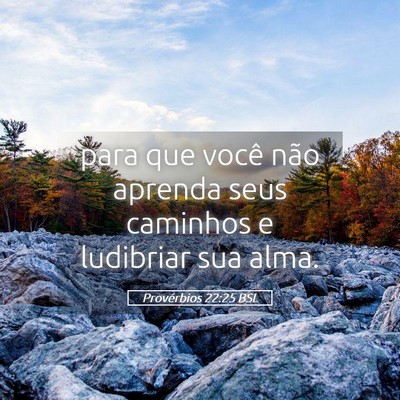 Picture 05 - Provérbios 22:25 BSL - para que você não aprenda seus caminhos e - Bible Verse Picture